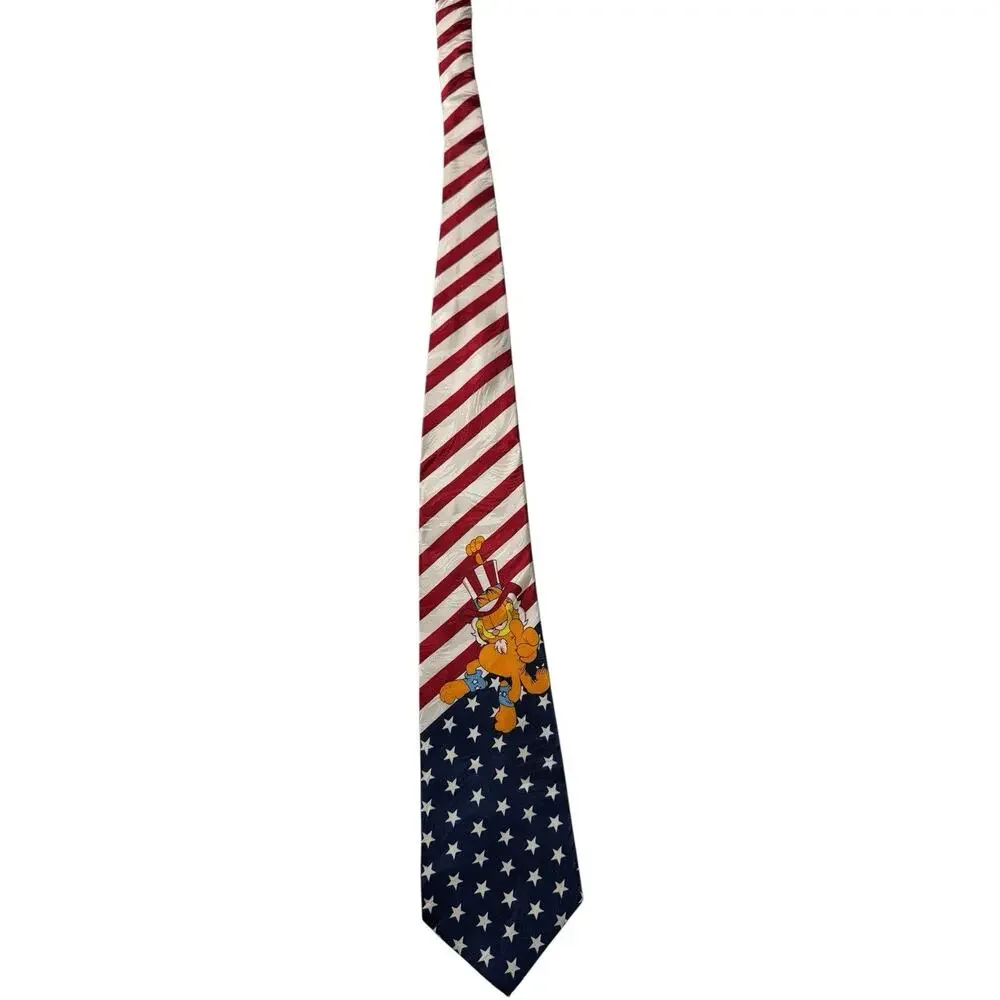 Garfield By Keith Daniels Neckwear Uncle Sam Patriotic Silk Novelty Necktie